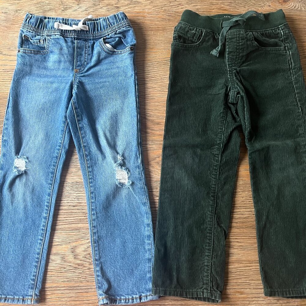 GAP Baby Pants Bundle | Denim Jeans + Green Corduroy Pants | Size 5 Years